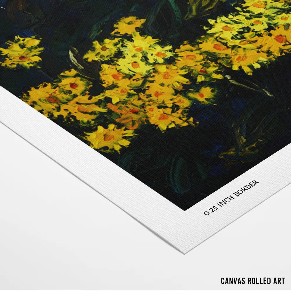 Night Garden Glow Botanical Painting For Living Room - XS / Matte Paper / Rolled Art - Nook At You