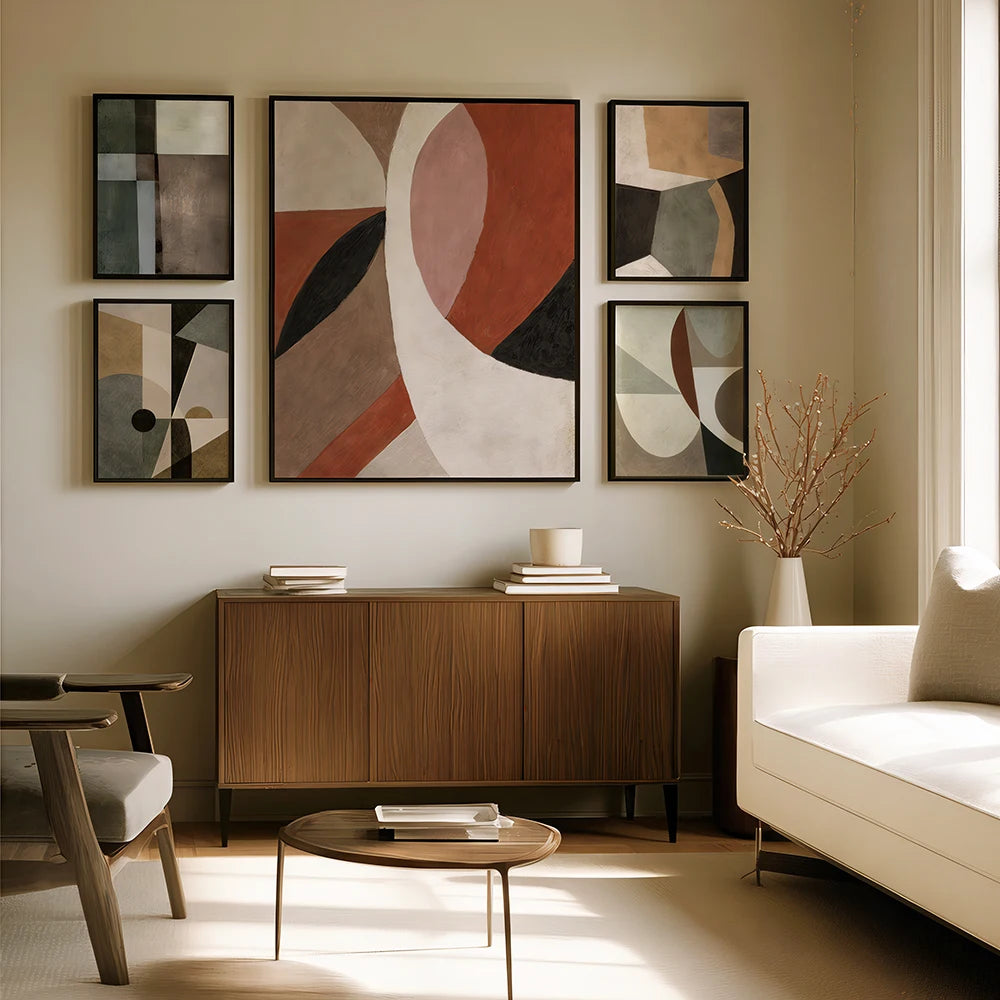 Earthline Gallery Wall Set Of 5 - 62Wx39H / Canvas / Rolled Art - Nook At You