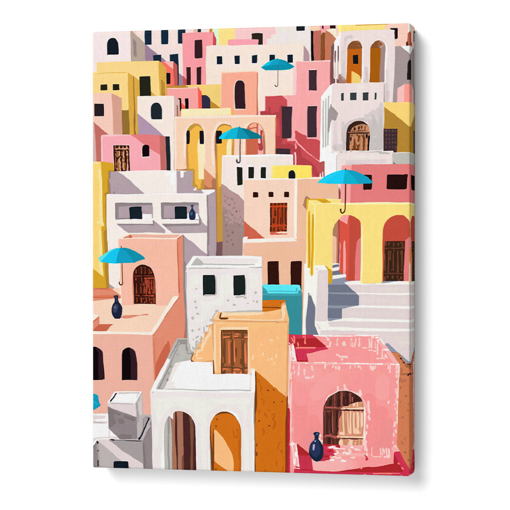 Pastel Cityscape Canvas Painting - XS / Matte Paper / Rolled Art - Nook At You