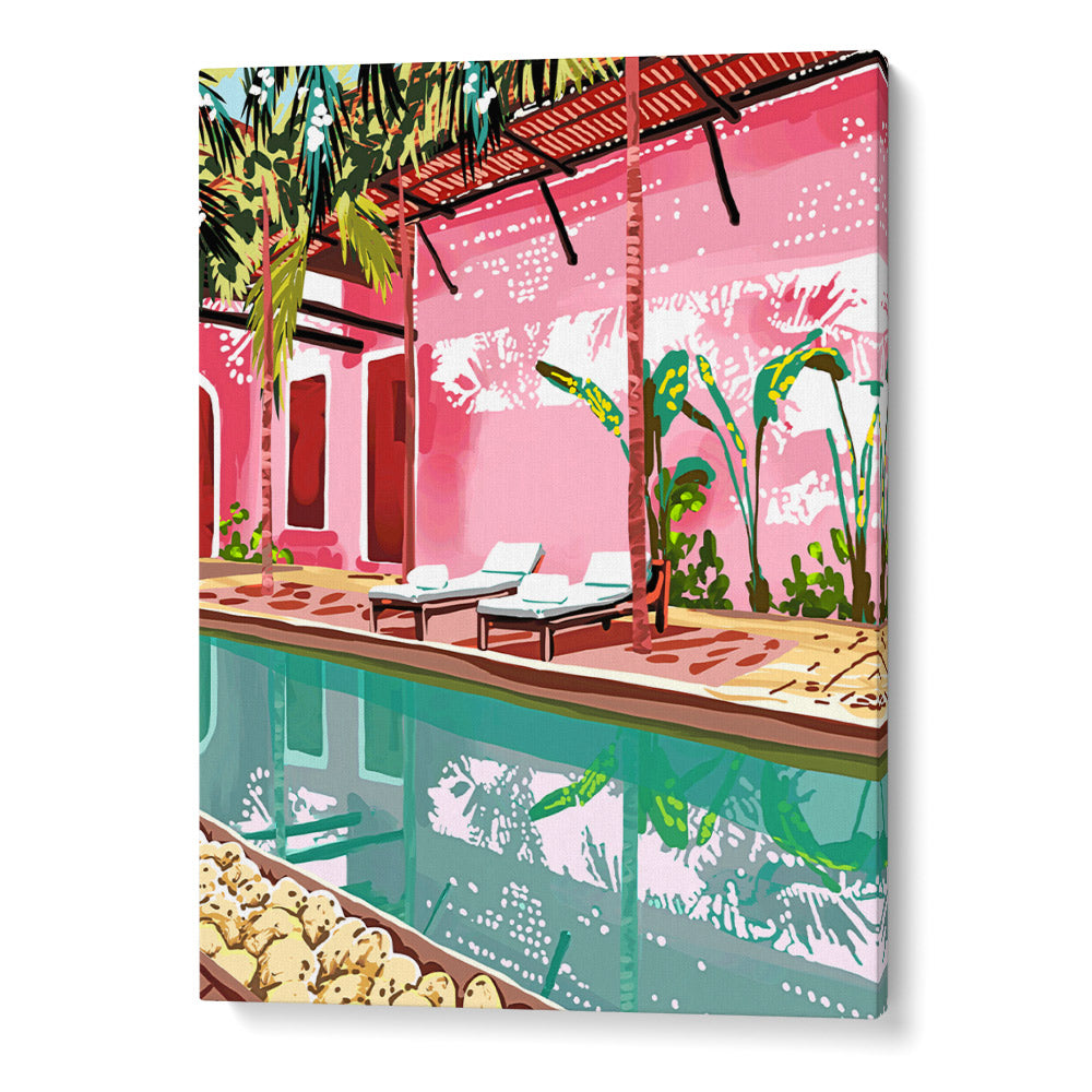 Vacay Villa With Poolside Scene Wall Art Prints - XS / Matte Paper / Rolled Art - Nook At You
