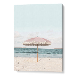 Pink Umbrella Landscape Art Print