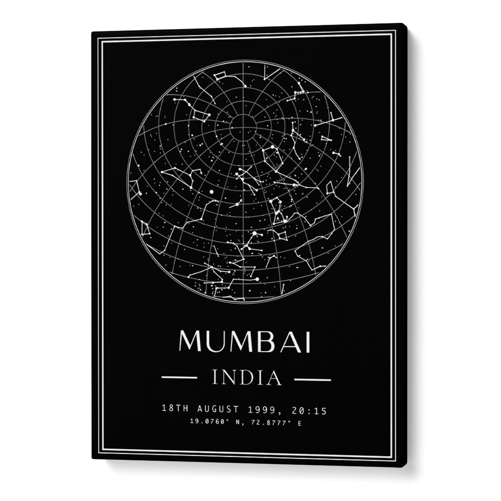 Custom Star Map - Black - Classic - XS / Canvas / Rolled Art - Nook At You