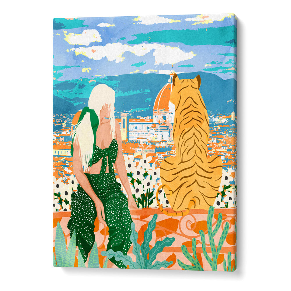 The Italian View Women Illustrations Wall Art - XS / Matte Paper / Rolled Art - Nook At You