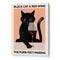 Cat & Wine Wall Art Print