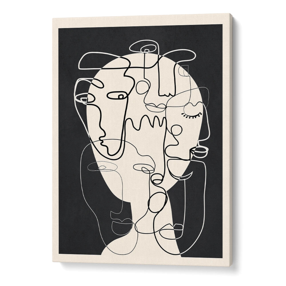 Abstract Line Faces Wall Art for Living Room - XS / Matte Paper / Rolled Art - Nook At You