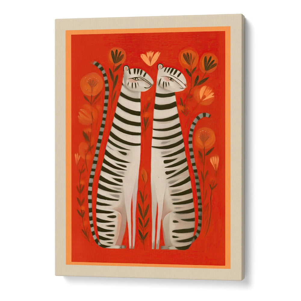 Whimsical White Tigers Canvas Wall Art - XS / Matte Paper / Rolled Art - Nook At You