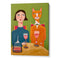 Lady and Cat Drinking Wine Women Illustration Painting