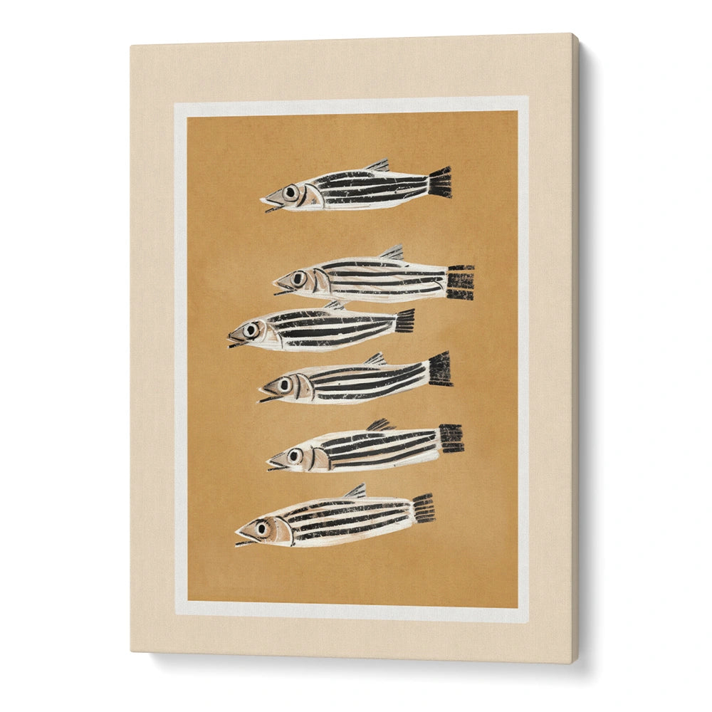 Minimal Fish Study Abstract Painting for Living Room - XS / Matte Paper / Rolled Art - Nook At You