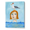 Lady in Ocean Women Illustration Wall Art Print