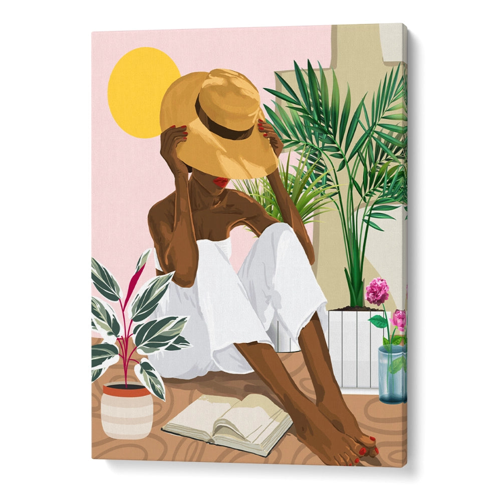 Summer Reading Women Illustration Painting - XS / Matte Paper / Rolled Art - Nook At You