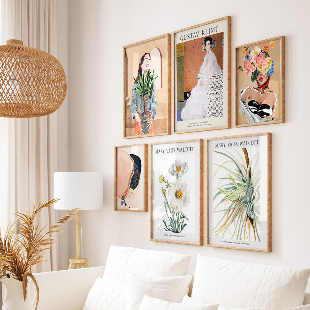 Pink Garden Gallery Wall Set of 6 Nook At You Matte Paper Rolled Art