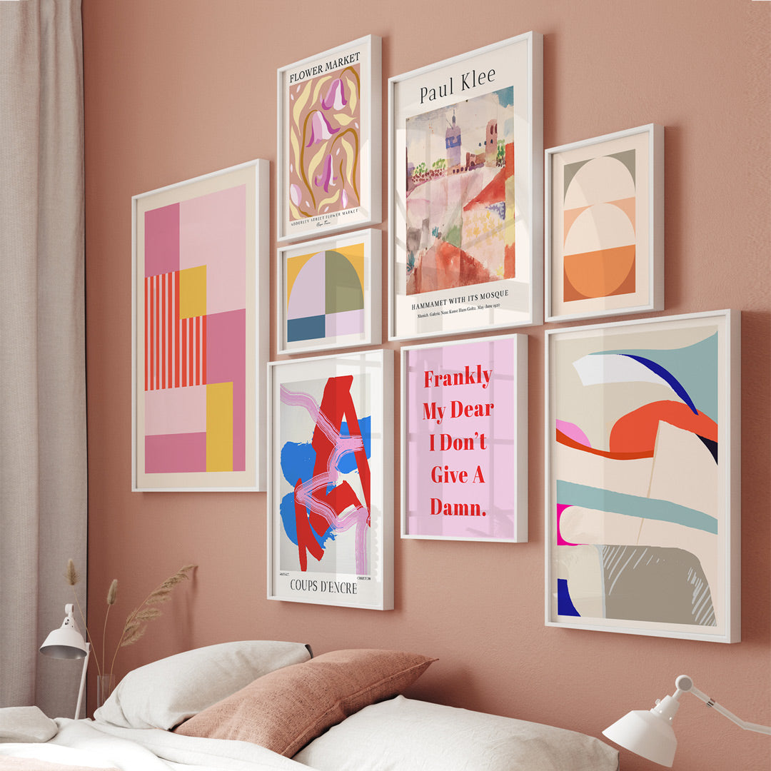 Pink Paradise Gallery Wall Set of 8 Nook At You Matte Paper Rolled Art