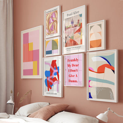 Pink Paradise Gallery Wall Set of 8 Nook At You Matte Paper Rolled Art