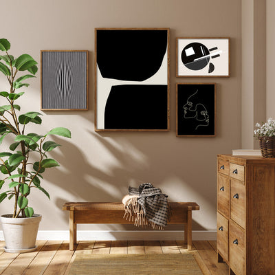 Monochrome Modernity Gallery Wall Set of 4 Nook At You Matte Paper Rolled Art