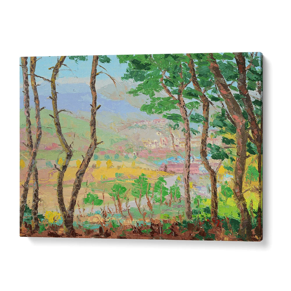 Scenic Valley Village Landscape Wall Art Painting - XS / Matte Paper / Rolled Art - Nook At You