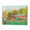 Colorful Autumn Village Landscape Painting