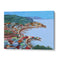 Colorful Coastal Village Landscape Wall Art Print