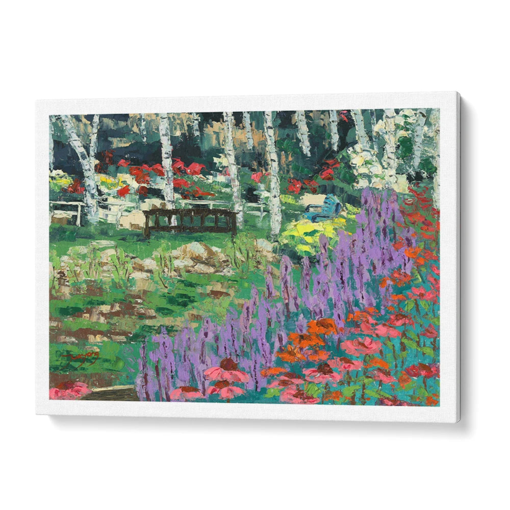 Summer Birch Garden Landscape Wall Art Print - XS / Matte Paper / Rolled Art - Nook At You