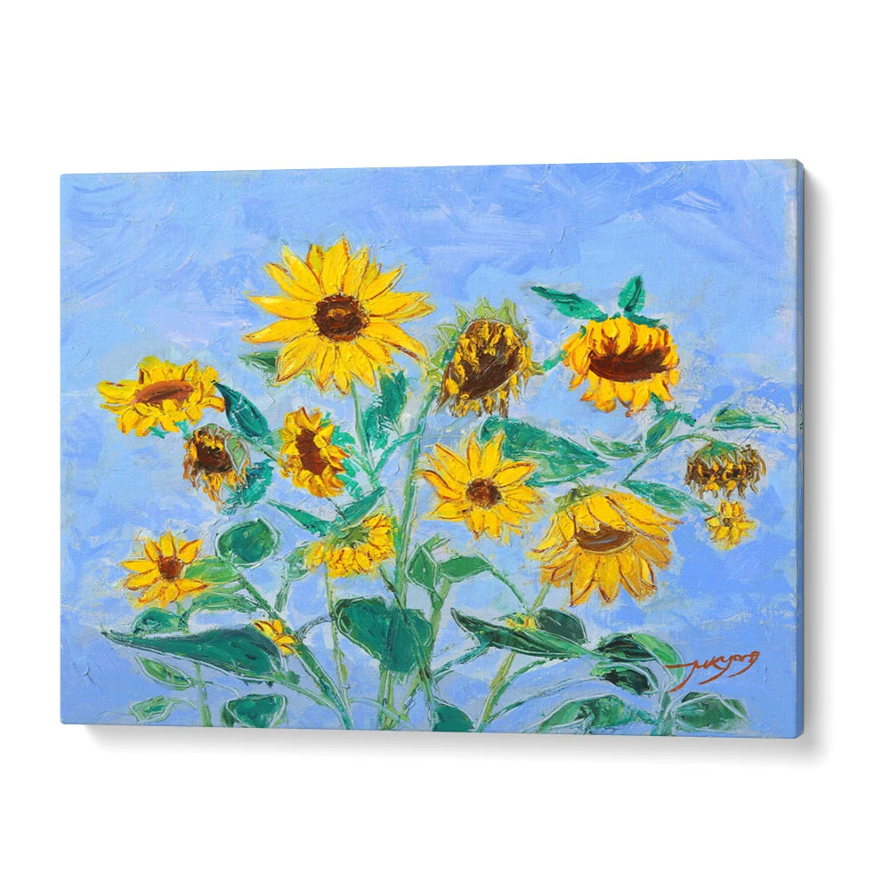 Golden Sunflowers Botanical Painting - XS / Matte Paper / Rolled Art - Nook At You