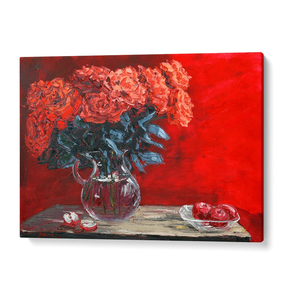 Vibrant Roses and Apples Botanical Art Poster - XS / Matte Paper / Rolled Art - Nook At You