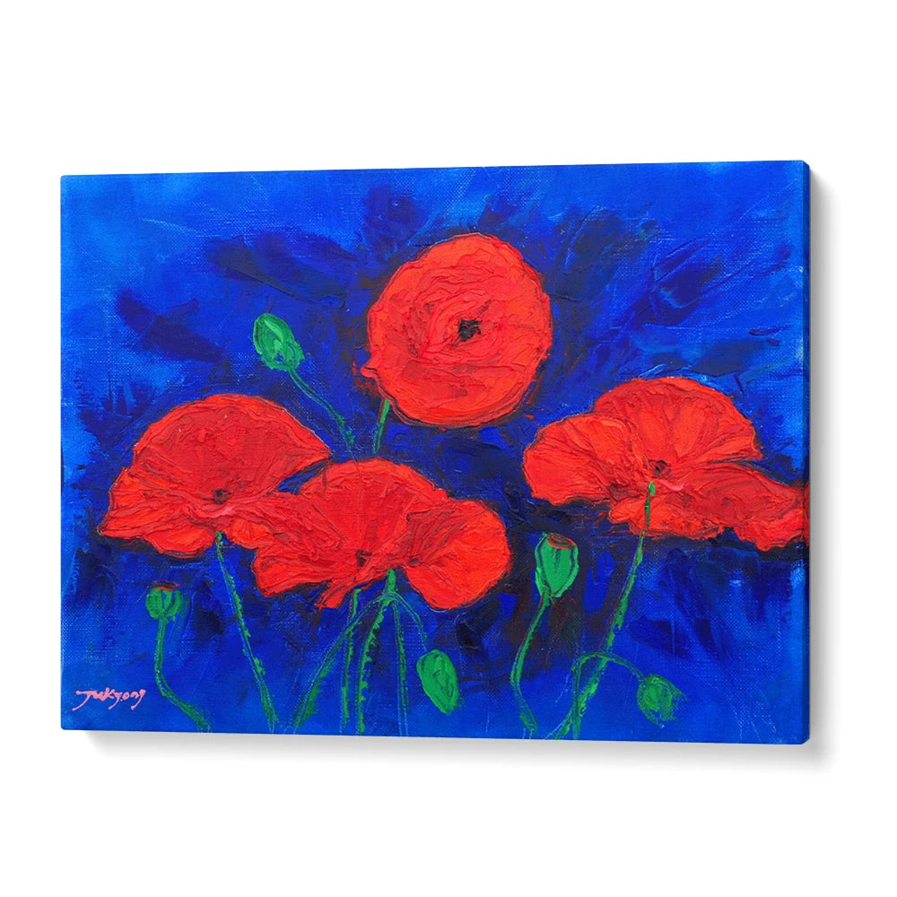 Vibrant Red Poppies Botanical Wall Art For Living Room - XS / Matte Paper / Rolled Art - Nook At You