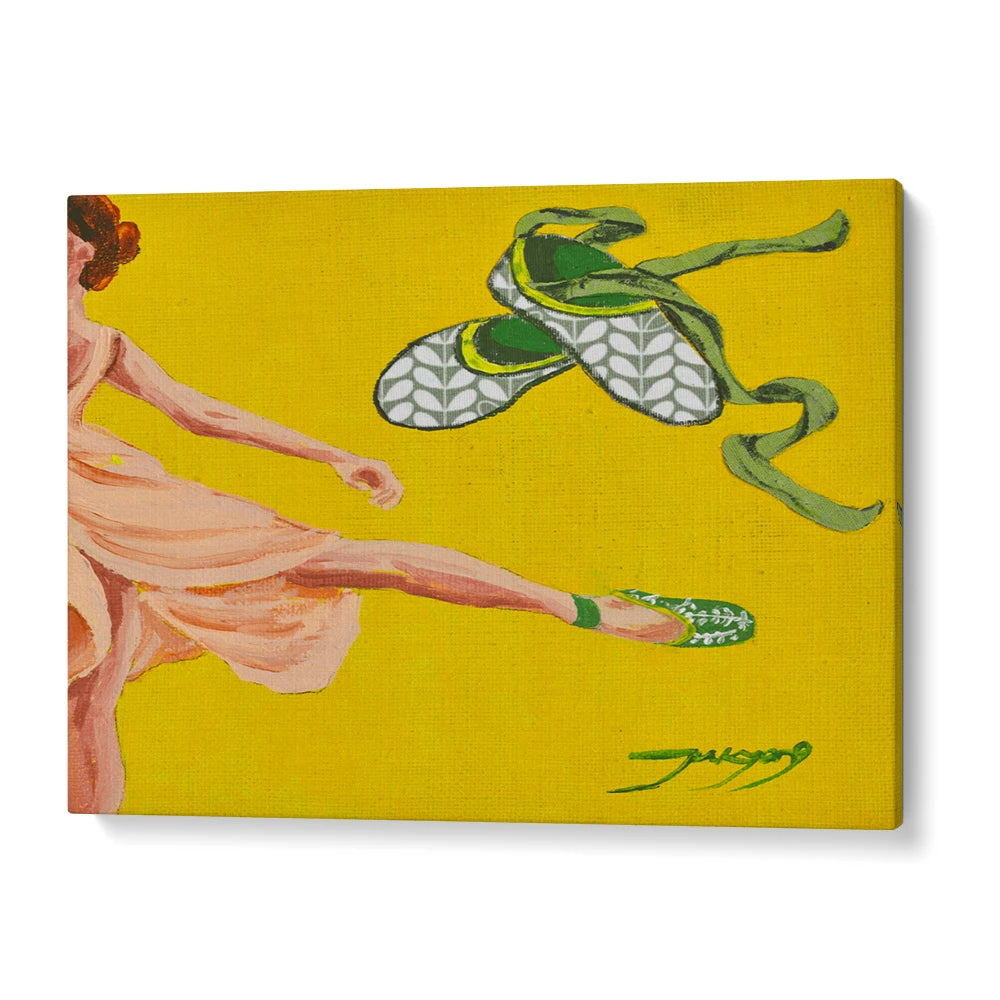 Dancing Ballerina Yellow Women Illustration Wall Art Poster - XS / Matte Paper / Rolled Art - Nook At You