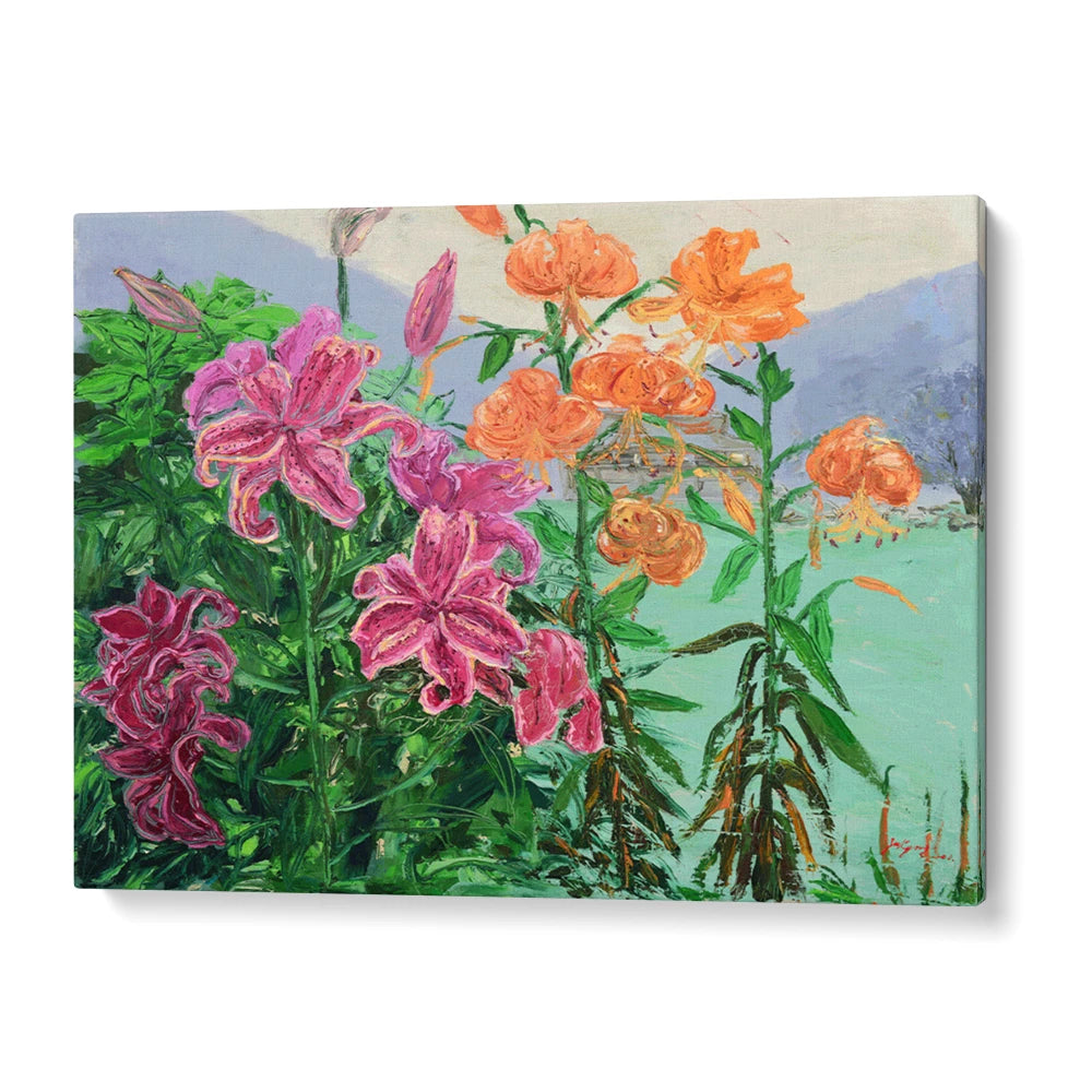 Pink Orange Garden Lilies Botanical Wall Art Poster - XS / Matte Paper / Rolled Art - Nook At You