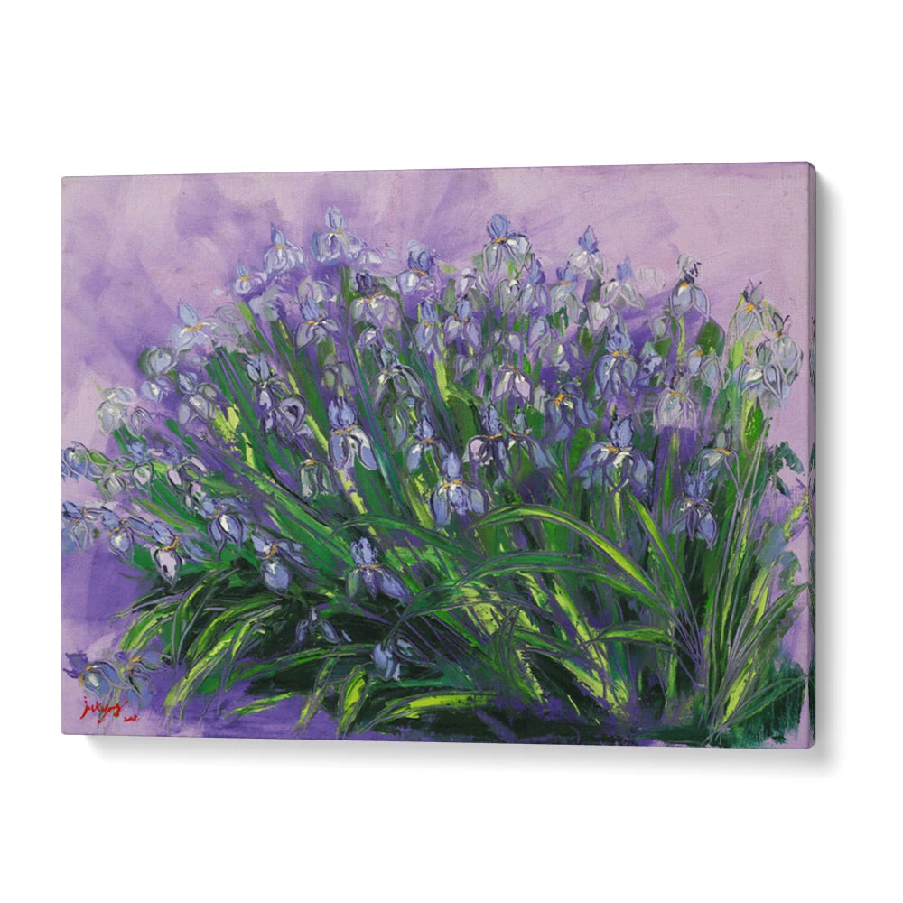 Lush Purple Irises Floral Painting For Living Room - XS / Matte Paper / Rolled Art - Nook At You