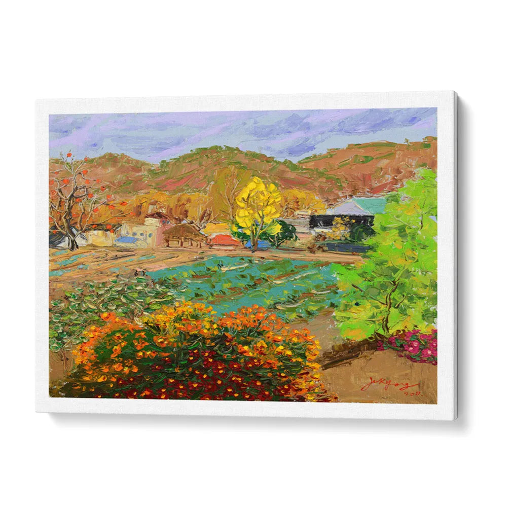 Vibrant Autumn Countryside Landscape Wall Art Print - XS / Matte Paper / Rolled Art - Nook At You