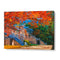 Vibrant Autumn Temple Landscape Canvas Wall Art