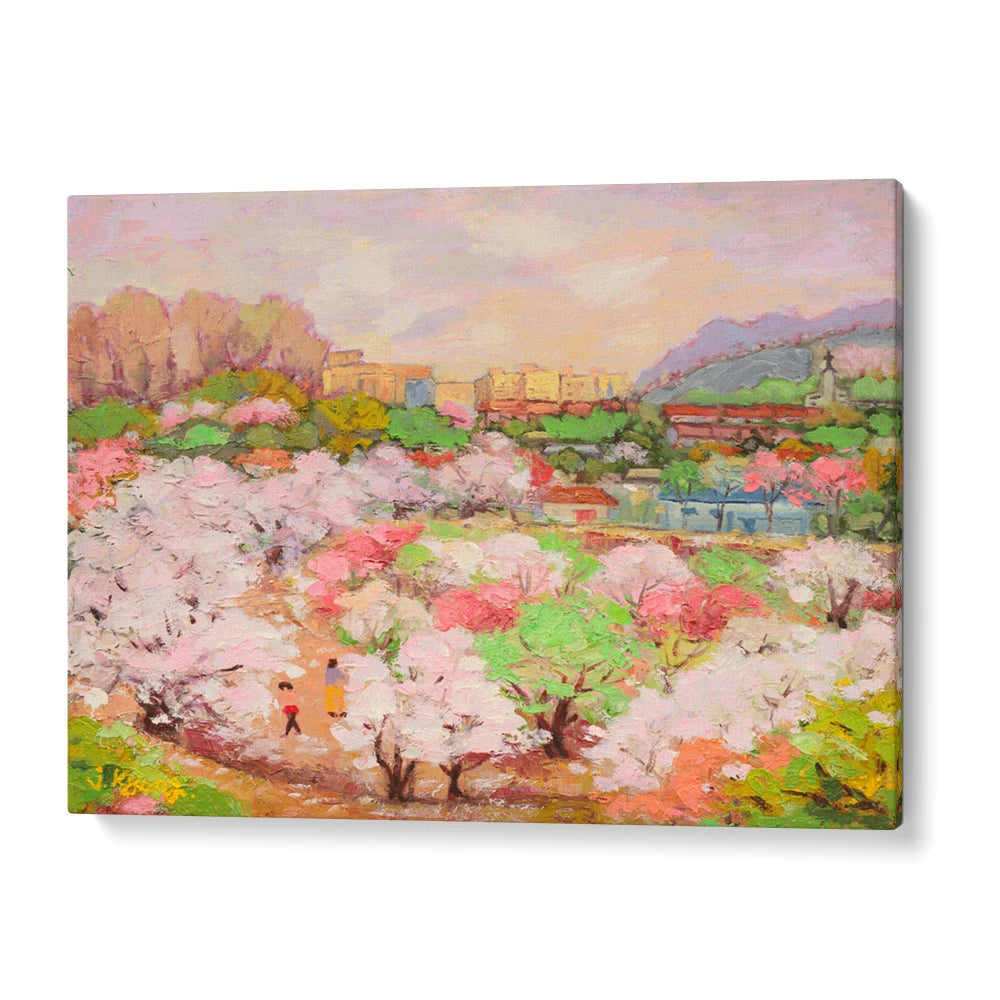 Spring Blossom Cityscape Canvas Landscape Wall Art - XS / Matte Paper / Rolled Art - Nook At You