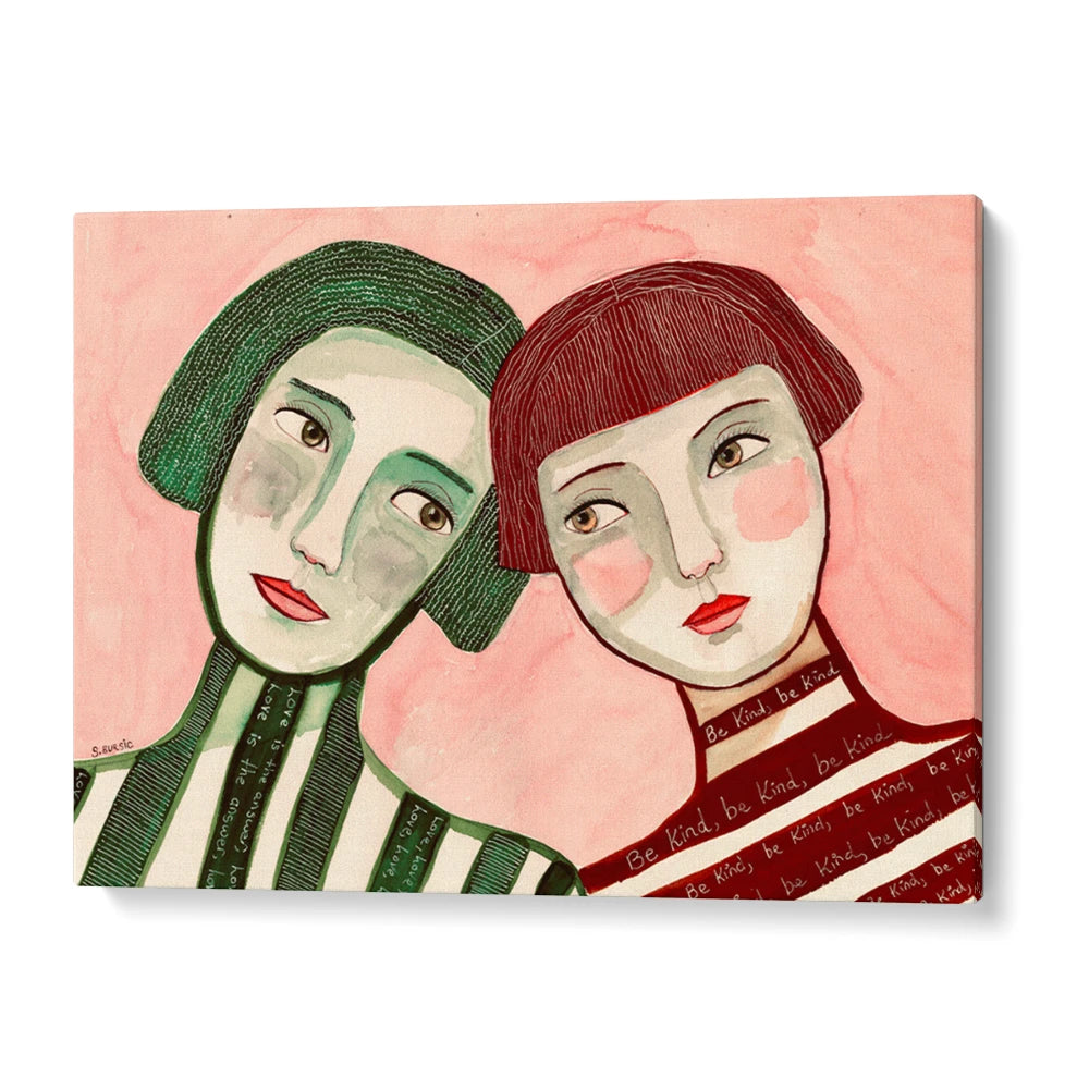 Kindred Spirits Love Women Illustration Wall Art Print - XS / Matte Paper / Rolled Art - Nook At You