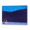 Kids Gaze at Winter Moon Landscape Wall Art For Living Room