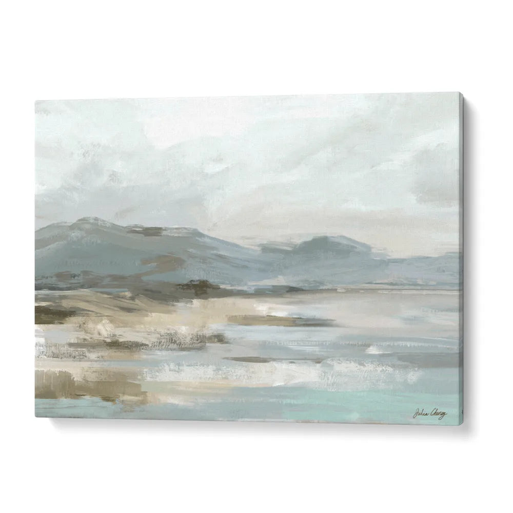 Misty Shore Abstract Painting For Living Room - XS / Matte Paper / Rolled Art - Nook At You