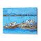 Blue Harbor Fishing Boats Coastal Landscape Wall Art