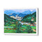 Peaceful Mountain Village Landscape Canvas Painting