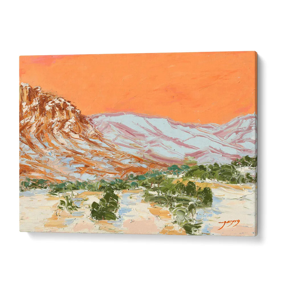 Orange Sky Desert Peaks Landscape Wall Art Poster - XS / Matte Paper / Rolled Art - Nook At You