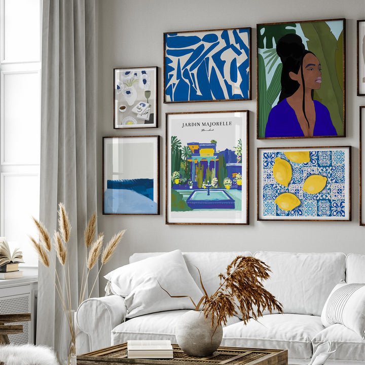 Blue Horizon Gallery Wall Set of 6 Nook At You Matte Paper Rolled Art