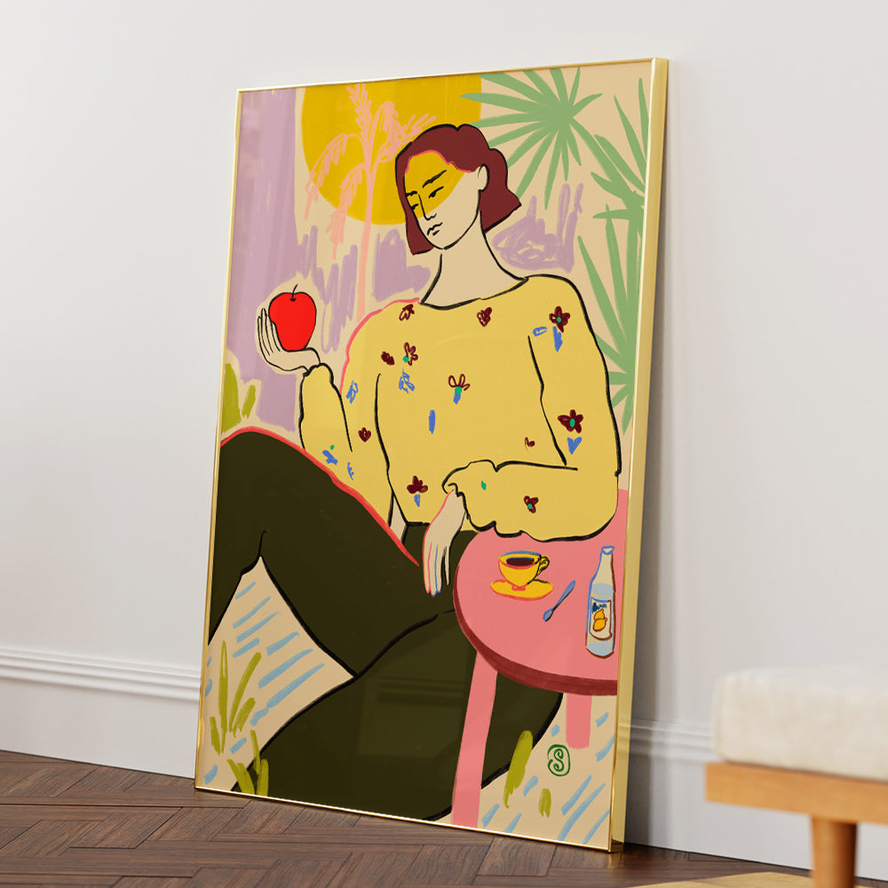 Woman With Apple Canvas Print - 5XL / Canvas / Rolled Art - Nook At You