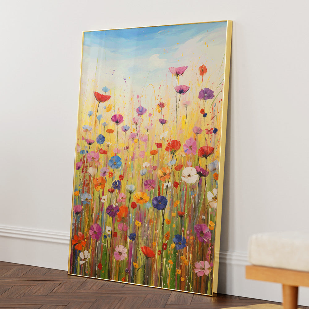 Wildflower Meadow Abstract Painting - XS / Matte Paper / Rolled Art - Nook At You