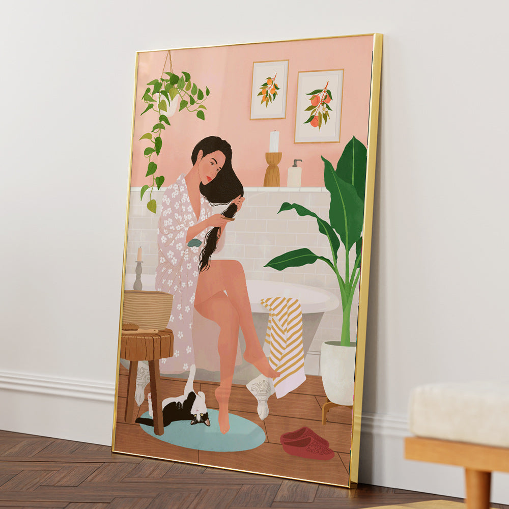 After a Bath Canvas Print - XS / Matte Paper / Rolled Art - Nook At You