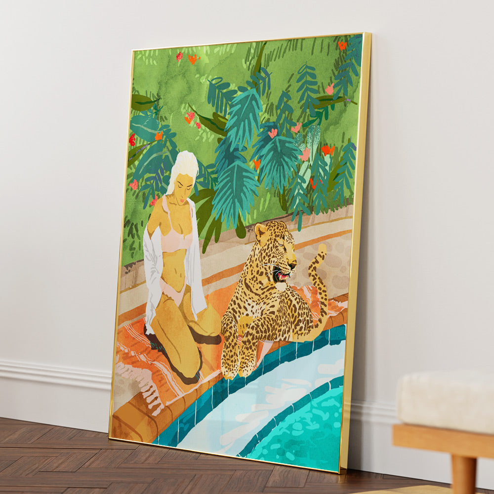 Cheetah On the Wild Side Botanical Wall Art - XS / Matte Paper / Rolled Art - Nook At You