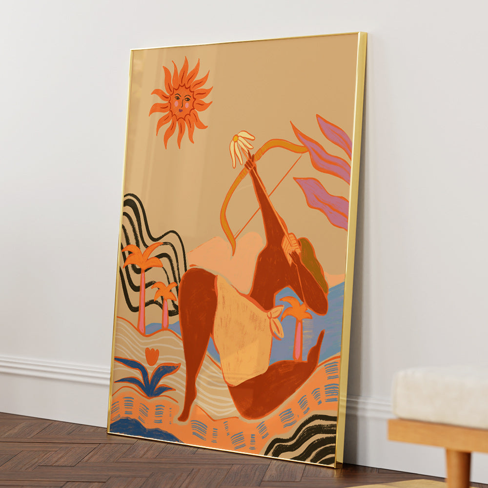 Sunlit Archer_s Dance Canvas Painting - XS / Matte Paper / Rolled Art - Nook At You