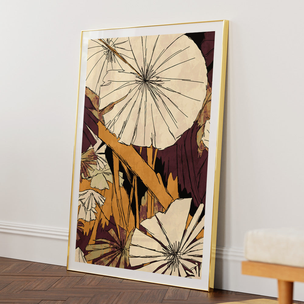 Gold Plants Wall Art Print - XS / Matte Paper / Rolled Art - Nook At You