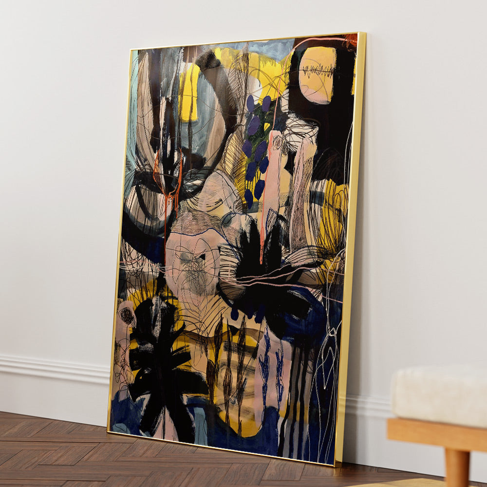 Chaotic Harmony Abstract Painting - XS / Matte Paper / Rolled Art - Nook At You