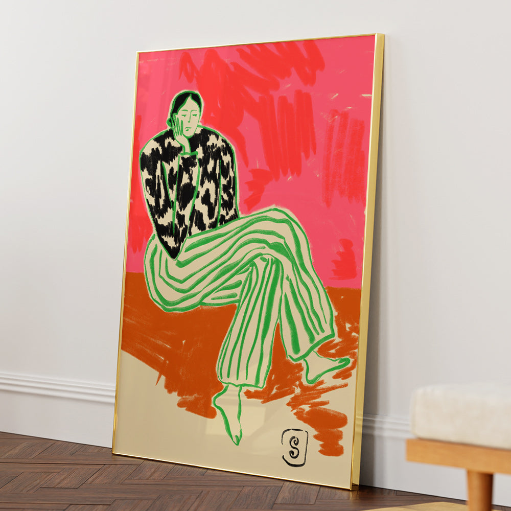 Calm Woman Bohemian Artwork - XS / Matte Paper / Rolled Art - Nook At You
