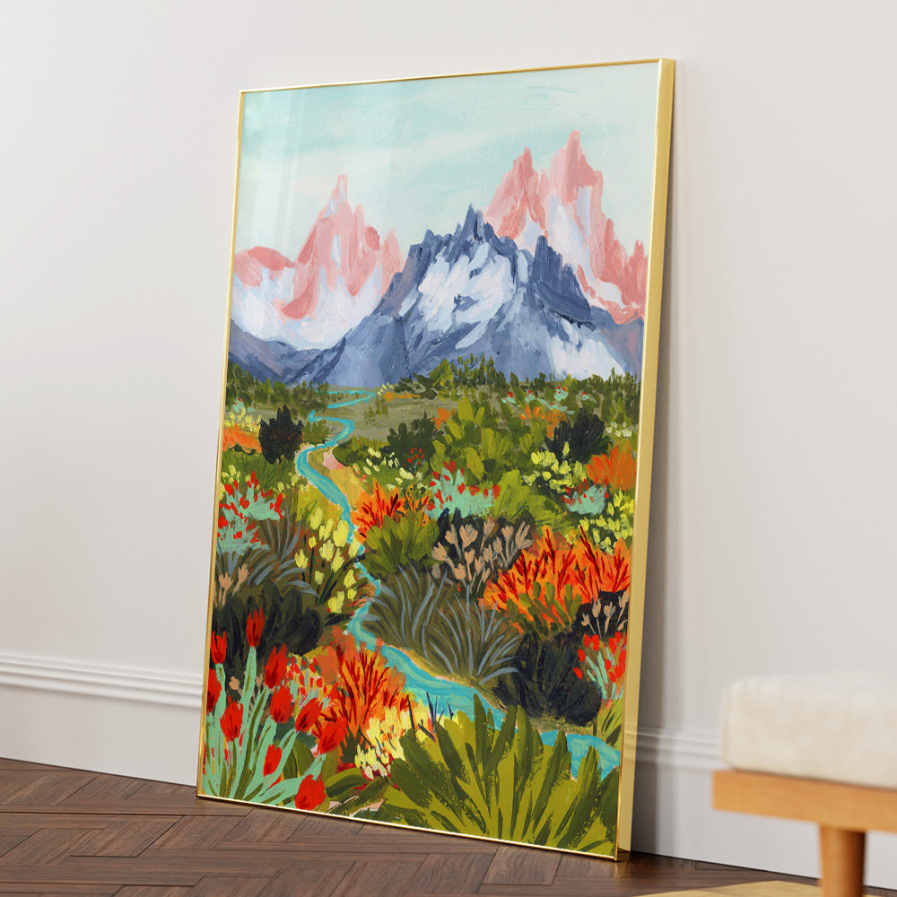 Autumn Mountains Landscape Art Print - XS / Matte Paper / Rolled Art - Nook At You