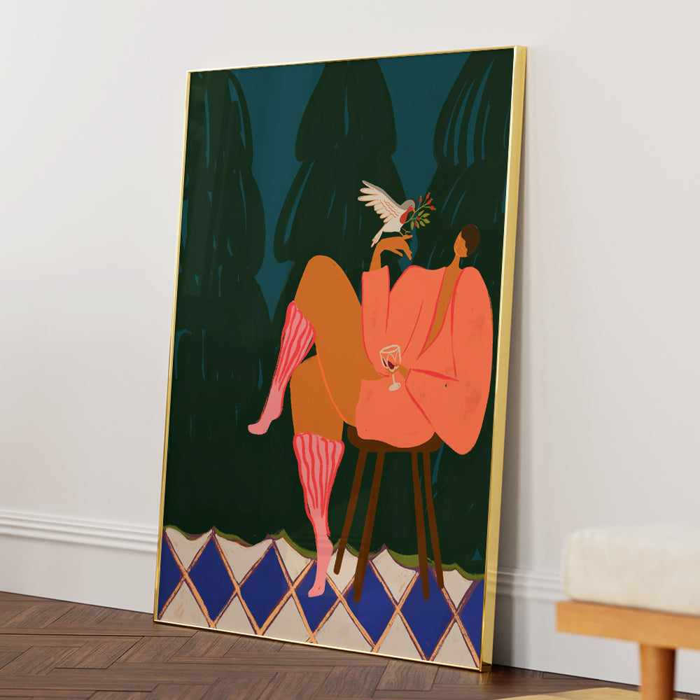 A Lil Birdy Told Me Canvas Painting - XS / Matte Paper / Rolled Art - Nook At You