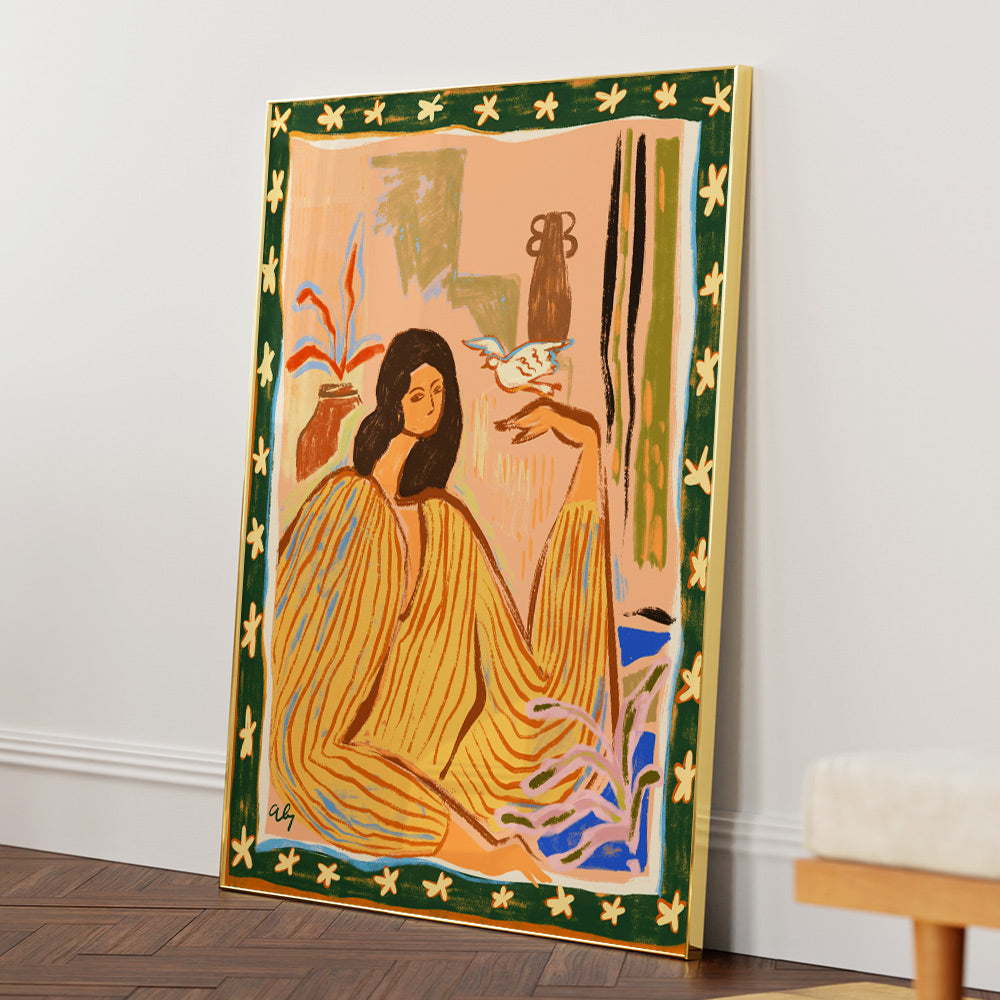 Hello Birdy Wall Art Print - XS / Matte Paper / Rolled Art - Nook At You