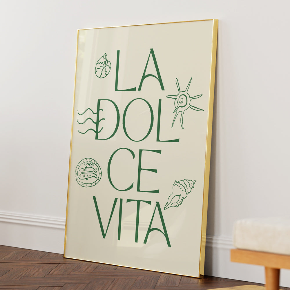 La Dolce Vita Green Canvas Painting - XS / Matte Paper / Rolled Art - Nook At You